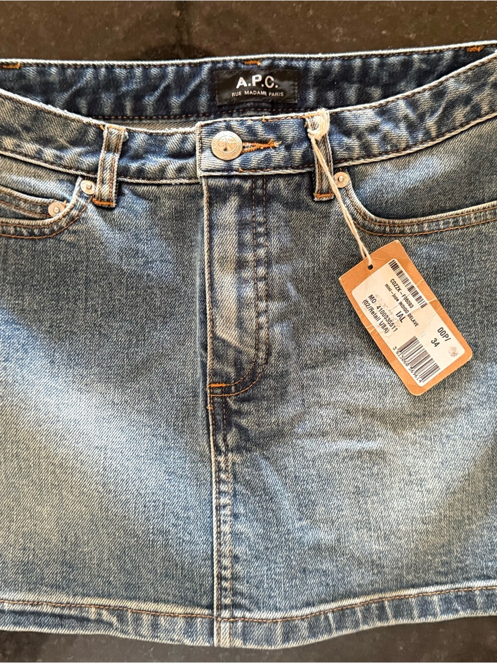 A.P.C. Light Blue Denim Mini Skirt